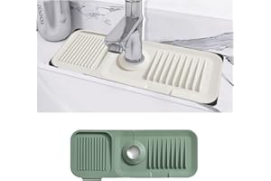 AIDEHUAKEJI Silikon Küche Wasserhahn Spüle Spritzschutz,Küchenarmaturen Saugfähige Matte Küche Badezimmer Arbeitsplatte schützen Bauernhaus Wohnmobil Spülbeckenmatte (dunkelgrün)