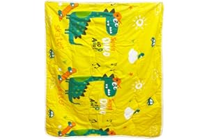 NTEVXZ Trapunta estiva per bambini, con aria condizionata, coperta rinfrescante dinosauri gialli, morbida, 110 x 150 cm