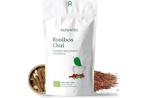 REPLANTEA CUIDAMOS TU NATURALEZA ROOIBOS CHAI BIOLOGICO 100g (50 Tazze) | Chai Rooibos senza Caffeina | Rooibos Tea con Cannella, Anice, Cardamomo REPLANTEA®
