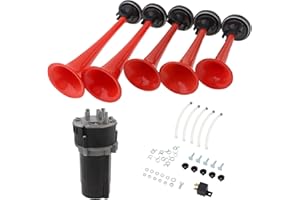 ePathChina 125 dB 12 V 5 DIXIE Trompete Musikalische Auto-Lufthupe Dukes of Hazzard General Lee mit Kompressor für Auto, LKW, Boot, Bus (schwarz)