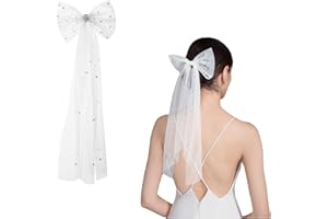 HEMAJI Vintage Pizzo Perla Accessori Capelli Sposa Fermaglio per Capelli da Sposa Fiocco Velo Bianco Francese Barrette Fermagli con Perle Bianche Velo Sofisticato e Dolce Per Matrimoni, Fidanzamenti, Feste