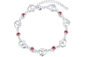 Cosie Lily Cadeau Femme La Saint-Valentin Bracelet Femme Argent Sterling 925 Bracelet Coeur Or Réglable Bracelet Breloques Bijoux Femme Cadeau Femme La Fête des Mères Cadeau de fin d'études