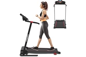 Walden Sports Folding Electric Treadmill with Handle - Foldable Under Desk Walking Pad for Home & Office - Portable Running Machine with Remote Control & LCD Screen - 1-10km/h