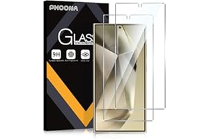 Phoona Ochraniacz ekranu do Samsung Galaxy S24 Ultra 5G, 2 sztuki szkła hartowanego ochraniacz ekranu do Samsung S24 Ultra, twardość 9H, bez pęcherzyków, odporna na zarysowania (6,8 cala)