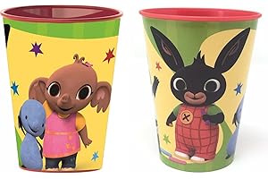ILS I LOVE SHOPPING Set 2 Bicchieri per Bambini 260 ml in plastica Senza BPA Regalo per Ragazzi (Bing)
