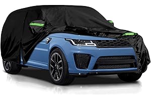 KISTRBA Waterproof Car Cover for 2015-2024 Land Rover Discovery Sport, Full Car Cover All Weather Outdoor Cover with Door Zipper & Windproof Bands for Sun Snow Rain Dust Protection