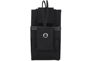 ASIXXSIX Asixx Support de Radio, Pochette pour Radio série Tactique ou Sac en Nylon, étui de Poche pour Le Gilet, la Ceinture ou Le Sac Molle, tenez de Petits appareils tels Que téléphone, GPS(Noir)