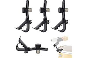 AGATIGE 4Pcs Drum Microphone Clip, Adjustable Shockproof Rim Clip Drum Clamps Microphone Securing Musical Instrument Supplies