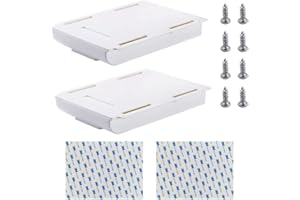 DOULEIN Organizer per cassetti sotto la scrivania,2 PCS Sotto Il Cassetto Del Tavolo Cassetti Portaoggetti Nascosto Sotto Portamatite autoadesivo per Ufficio Scuola