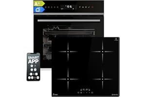 KKT KOLBE | Autarkes Herdset | 60cm Einbaubackofen EB8317HC | 59cm Induktionskochfeld IH85900RL | Drehspieß | Air Fry Gitterrost | Pizzafunktion | Grill | Umluft | Heißluft | Timer | SET8317HCIH859RL