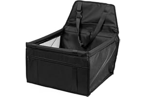 Gvolatee Fotelik Samochodowy dla Psa - Solidny Fotelik dla Psa do Samochodu – Samochodowa Torba Transportowa dla Psów - Wodoodporne Siedzisko Samochodowe dla Psa (Czarny)