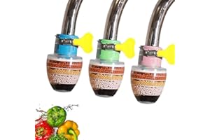 XM-ZHHY Aktivkohle Wasserfilter Wasserhahn, 3 Stück Upgrade Wasserhahn Filter für Trinkwasser, Filter Wasser Aufsatz für Küche Water Kalkfilter Tap (6 Schicht Filtration)