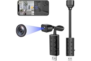 Yadayuki Cámara Espía Oculta, Mini Camara Espia WiFi USB, Camara Vigilancia Domicilio WiFi Espia con Visión Nocturna para Interior Domicilio Oficina Seguridad