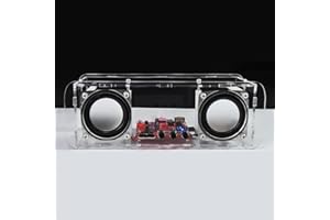 PZMYJB Bluetooth-Lautsprecher-Lötset, Zweikanal-Musik-Player mit Acryl-Gehäuse, unterstützt Audio-Kabel-Anschluss, Verstärker-Modul-Kit für das Löten der Praxis