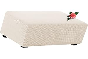 MeRcri Hockerbezug rechteckig Samt Jacquard Husse Überzug Bezug für Ottomane Fußbank Stretch bezug hocker Bezug für Ottomane (Color : #12, Size : 140x70-95cm)