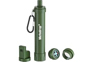 Metadrop Paille filtrante pour l'eau, équipement portable de filtration de survie, préparation aux situations d'urgence, approvisionnement pour la boisson, la randonnée, le camping