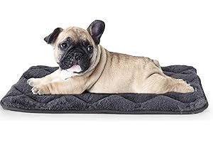 KEKUNINGAN Dog Crate Bed Mat Washable Dog Crate Mattress Small Puppy Bed Pet Cushion 24inch Cat Bed for Indoor Cats Soft Puppy Cage Bed Flat Cat Bedding Dark Grey Dog Bed Mattress Medium Anti Slip 61x46cm M