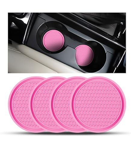 Flaconi 2 Stück Auto Untersetzer Rosa - Getränkehalter Einsatz Mit Strasssteinen
