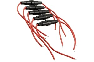 sourcing map 5 Stücke Schraubentyp 22 AWG Draht 5 x 20mm Inline Sicherungshalter 0-250 V