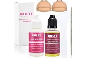 Juego de adhesivos para peluca y removedor de pegamento, invisible impermeable MIILYE, pegamento de repuesto para cabello + disolvente, Toupee, sistemas de cabello cosméticos