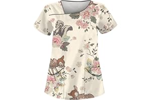 SAYMANY Damen Pfleger Schlupfkasack Kurzarm Kasack Rundhals T-Shirt Tuniki Bluse Krankenpfleger Kosmetikerin Uniform Hospital Pflegeheim Schlupfhemd Berufskleidung Schlupfhemd Damen Medizin Uniform