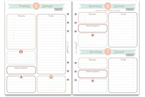 ‎SINNWUNDER SinnWunder® 2024 Premium Kalendereinlagen - Tageskalender mit 1 Tag pro Seite - Größe Din A5 - HappySinn