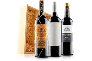 Virgin Wines - Premium Rioja Red Wine Trio in Wooden Gift Box - 3 Bottles (75cl)