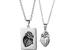 JewelryWe Collana Coppia Puzzle Cuore, per Fidanzati,Regalo San Valentino/Matrimonio/Natale/Anniversario