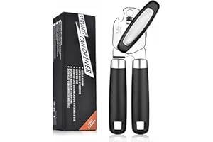 GBOKYN Apriscatole manuale, apriscatole, 3 in 1 in acciaio inox manuale apriscatole con manico antiscivolo, strumento da cucina facile da usare per mani artrite