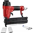THE WHITE SHOP Pneumatic 18 GA, 2 in 1 Nail Gun and Crown Stapler, with 3000pcs Nails/ 3000pcs Staples, for Carpentry, DIY Project, Woodworking