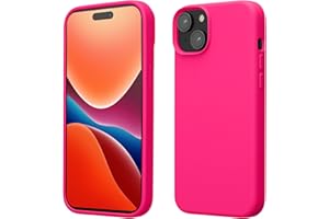 kwmobile Carcasa para iPhone 15 Plus Funda - Case TPU y Silicona para Smartphone con Interior de Microfibra - Suave Protector antigolpes para móvil - Rosa neón