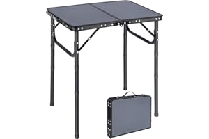 REDCAMP Table de Camping Pliable en Aluminium - Hauteur réglable - pour Camping, Pique-Nique, Jardin, fête (Gris, 60x40x68CM)