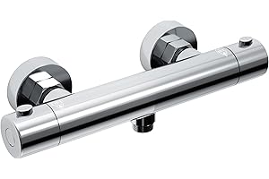 JOHO Mitigeur thermostatique Anti-brûlure et Anti-corrosion, Robinet Baignoire, Thermostatique Mitigeur, Mitigeur Douche Baignoire Chromé