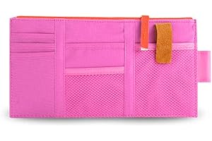 ‎MORECHIOCE Auto Sonnenblende Tasche,MoreChioce Auto Sonnenblende Organizer Auto Innenraum Zubehör Multifunktionale Halter Clip mit Reißverschluss für Handys Sonnenbrille CD Karten Klein Dokumenten,Rosa