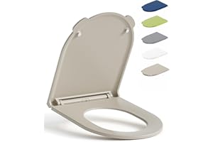 HySail Abattant WC avec Frein de Chute –Poignée Hygiénique et Facile à Utiliser, Durable, Écologique et Résistant à la Décoloration, Abattant Wc Clipsable pour un Nettoyage Facile (Beige, Forme D)