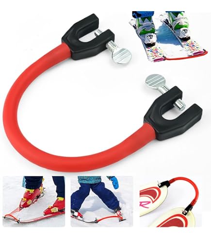 Connecteur De Pointes De Ski Pour Enfants - Aide à L'apprentissage, Empêche Les Skis De Se Croiser - Rouge, Serrage Manuel