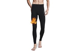 ACHTELEPHS Gefütterte Thermounterhose aus Baumwolle - Extra Warme Herren Thermo Unterhosen - Lange Winter Skiunterwäsche mit Fleece