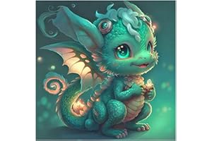 Starnearby Diamond Painting für Kinder Erwachsene Bilder Drache Pterosaurier Voller Diamant Painting Set für Zuhause Wanddekoration 30x30cm(8)