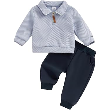 Tuta Per Bambino Unisex Maniche Lunghe Con Top E Pantaloni - Colore Grigio
