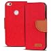 Produktbild Huawei P8 Lite 2017 Hülle, Conie Mobile Textil Booksytle Handyhülle, Klapptasche, Kartenfächer, Silikon Schale, Wallet Schutzhülle in Rot