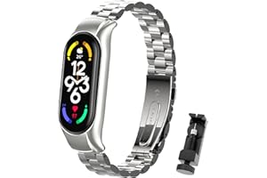 CHULN Cinturino Compatible con Xiaomi Mi Band 7, Inossidabile di Extendable Ricambio Metallo Bracciale per Xiaomi Mi Smart Band 7