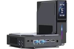 ACEMAGIC Mini PC S1 N97 (do 3,6 GHz, 4C/4T) 16 GB RAM 512 GB SSD M.2 z niestandardowym WiFi6i i LCD, mini komputer RGB RGB ze standardem Alder Lake obsługuje SSD SATA M.2 2280, Bluetooth 5.2, podwójny
