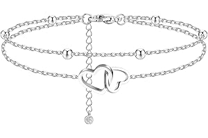 Bzzerumy Tobillera para mujer de plata – Anklet impermeable 925 para mujer