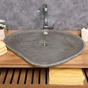 wohnfreuden Große Auswahl an Naturstein Waschbecken rund oval 70-80 cm