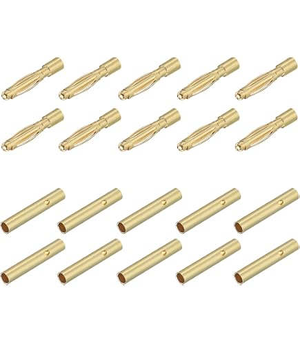 QUARKZMAN 6 Paires Fiches Bananes 6,5mm Mâle/Femelle - Connecteurs Haut-Parleur, RC, Batterie Et ESC Dorés