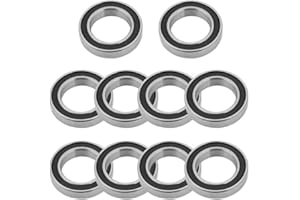 ENERJARY Rodamiento de bolas, 10 piezas 6802-2RS Rodamientos rígidos de bolas Rodamiento de goma sellado 15 * 24 * 5 mm para diversos equipos industriales