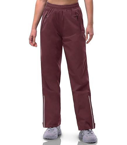 33,000ft Regenbroek voor dames, waterdicht, ademende fietsbroek, lichte wandelbroek, winddicht, outdoor, trekkingbroek, zwart, 21