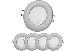 SWEET LED Dolce Faretto LED da Incasso Bagno, Regolabile in Continuo, Spot da Incasso per Bagno, Ultra Piatto 28 mm, Foro da 68 mm, Cromato, 580 Lumen Luce Calda Bianca