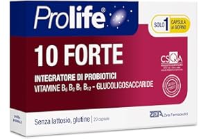 Prolife Vzdt032 10 Forte Capsule - Integratore con 10 Miliardi di Probiotici (Fermenti Lattici Vivi) per Dose, 20 capsule da 515 mg, 8.4 gr