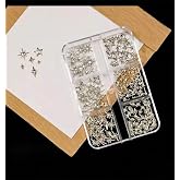 Yıldız ve Kuzey Yıldızı Dizayn 6 Grit Metal Tırnak S&uuml;sleme Charm Silver Nail Art Charm Taşları WN-529